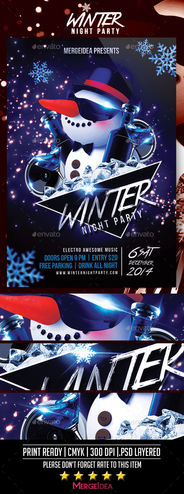 Winter Night Party Flyer - Events Flyers