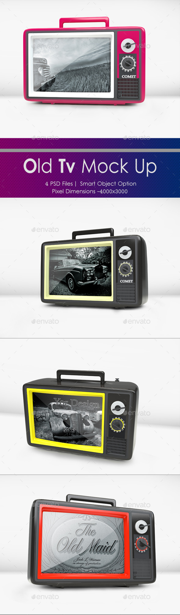 Old Tv Mock Up - Product Mock-Ups Graphics