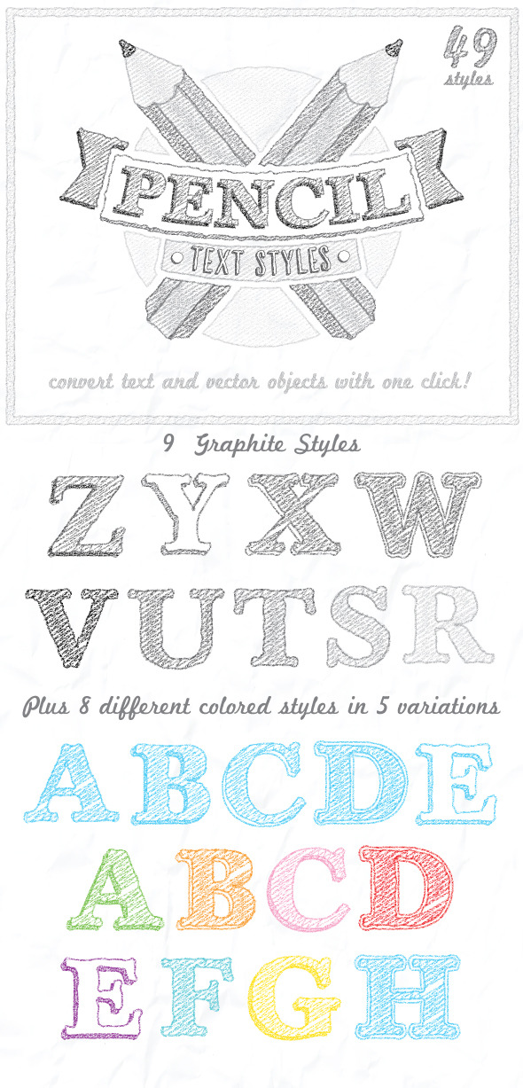 Pencil Text Styles - Styles Illustrator