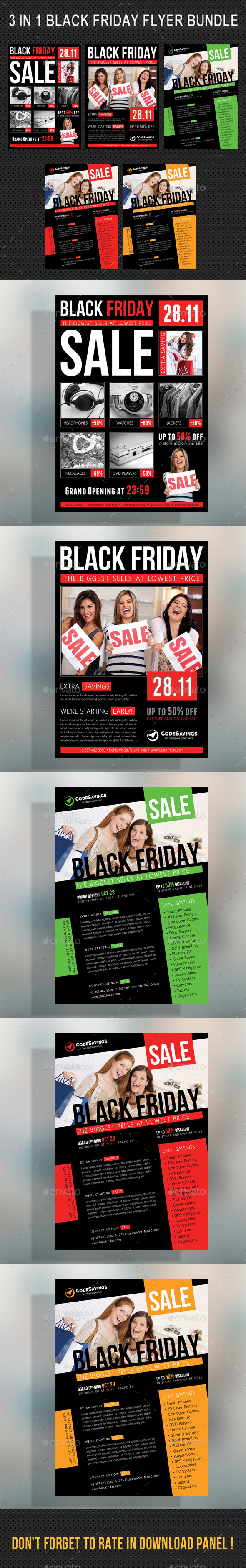 3 in 1 Black Friday Flyer Bundle