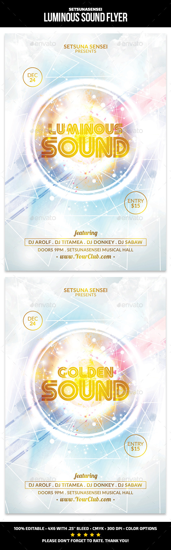 Luminous Sound Flyer - Clubs & Parties Events