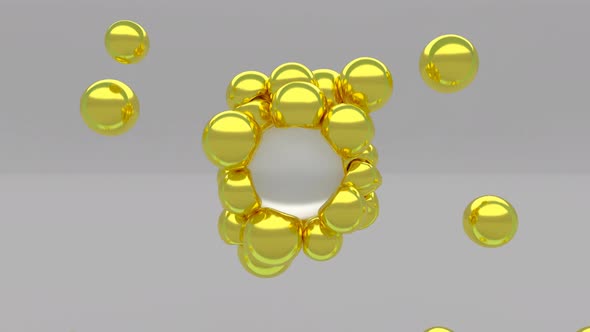 3d Soft Body Gold Simple Spheres Minimal Animation Design Trendy Colors Liquid Balls Levitation alt