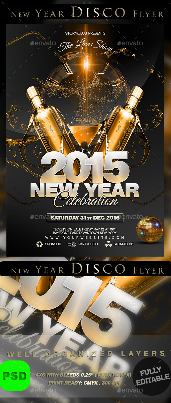 New Year Disco Flyer - Events Flyers