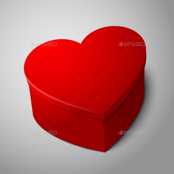 red Heart Shaped Box - Man-made Objects Objects
