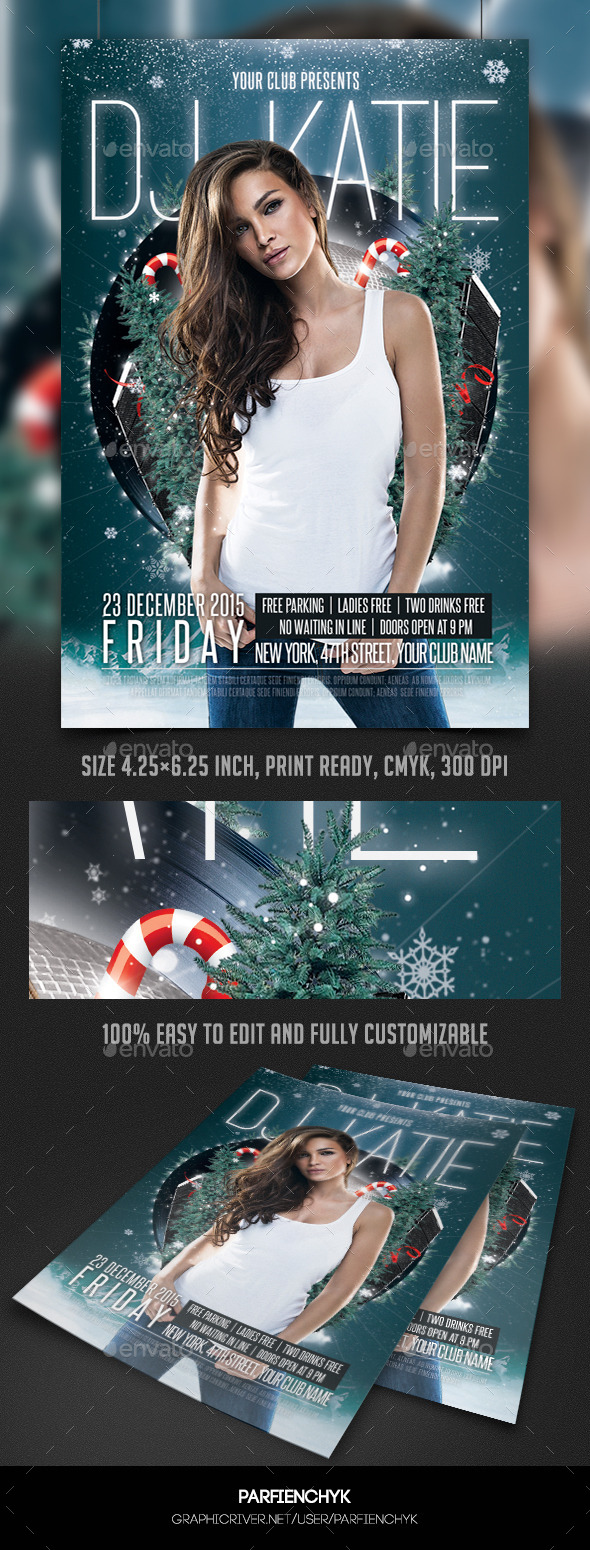 Christmas Special Guest DJ Flyer - Clubs & Parties Events