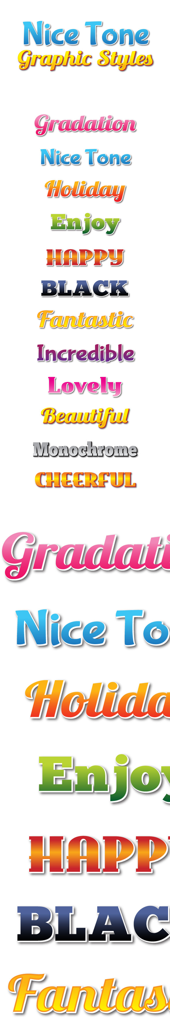 Nice Tone Graphic Styles for Ai - Styles Illustrator
