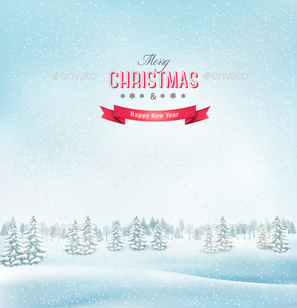 Christmas Winter Landscape Background - Christmas Seasons/Holidays