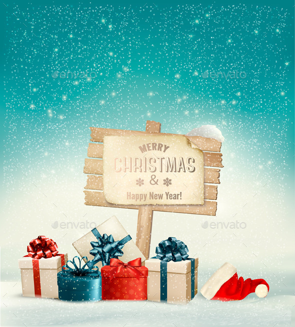 Winter Christmas with a Sign Gift Boxes - Christmas Seasons/Holidays