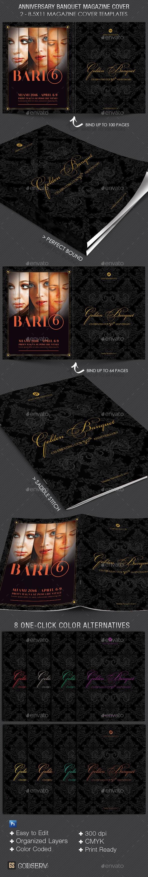 Anniversary Banquet Magazine Cover Template - Magazines Print Templates