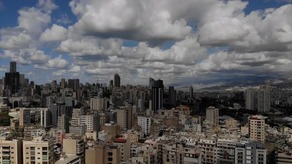 Beirut Lebanon Drone Shot Fly