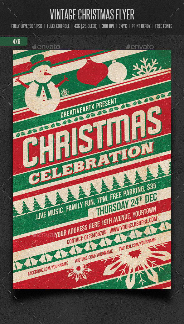 Vintage Christmas Flyer - Events Flyers