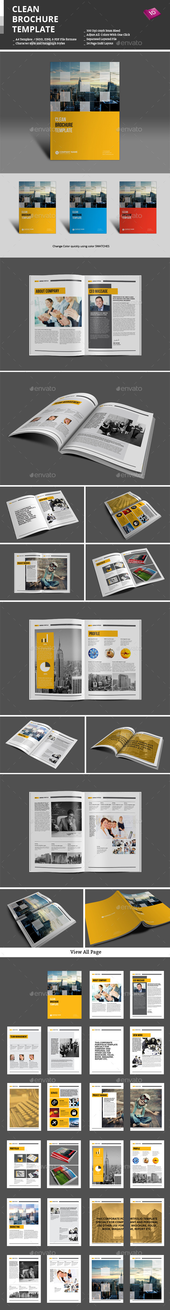 Clean Brochure Template - Corporate Brochures