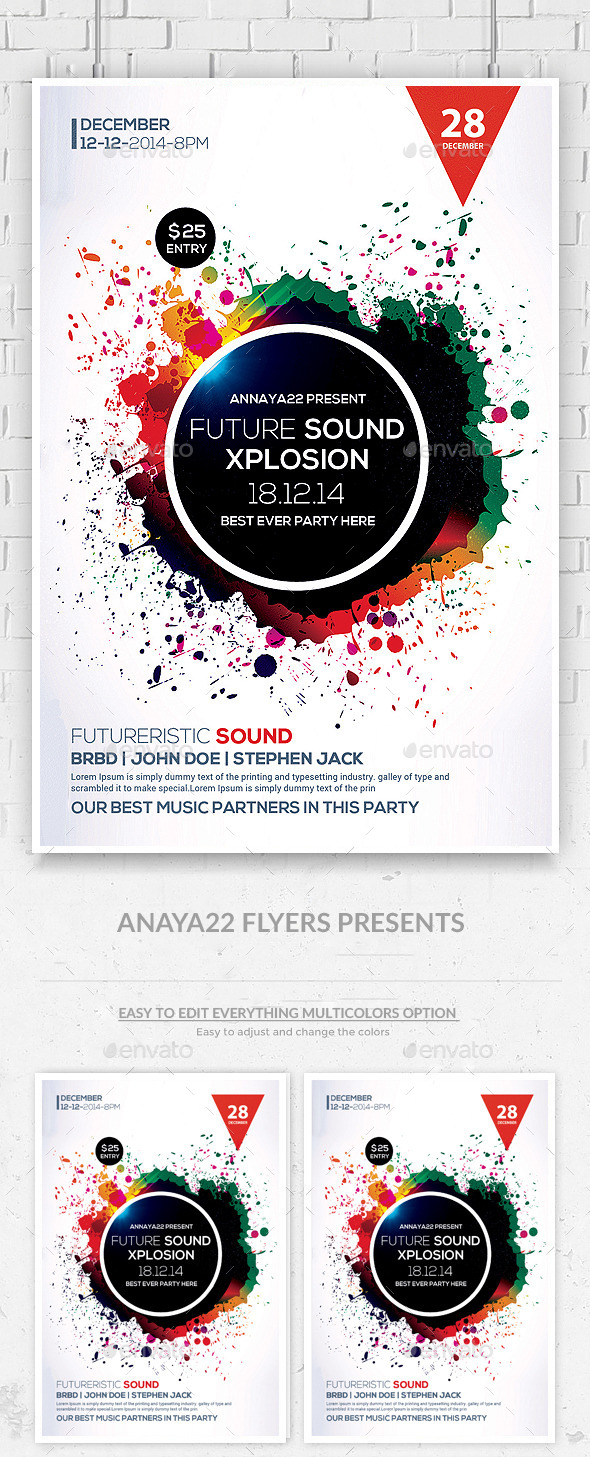 Minimal Abstract Flyer Templates - Clubs & Parties Events
