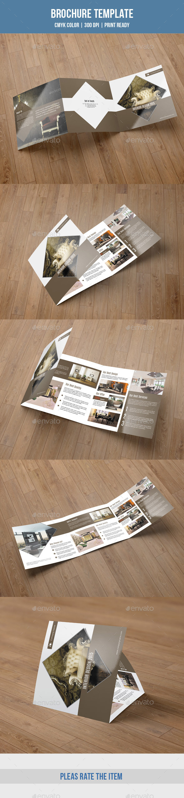 Square Trifold For Interior Design-V49 - Brochures Print Templates
