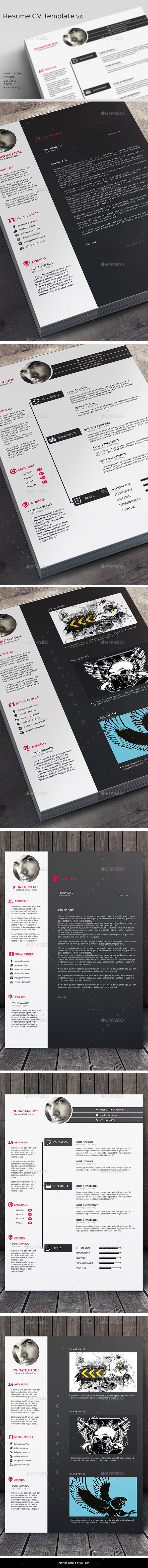 Resume CV Template V.8 - Resumes Stationery