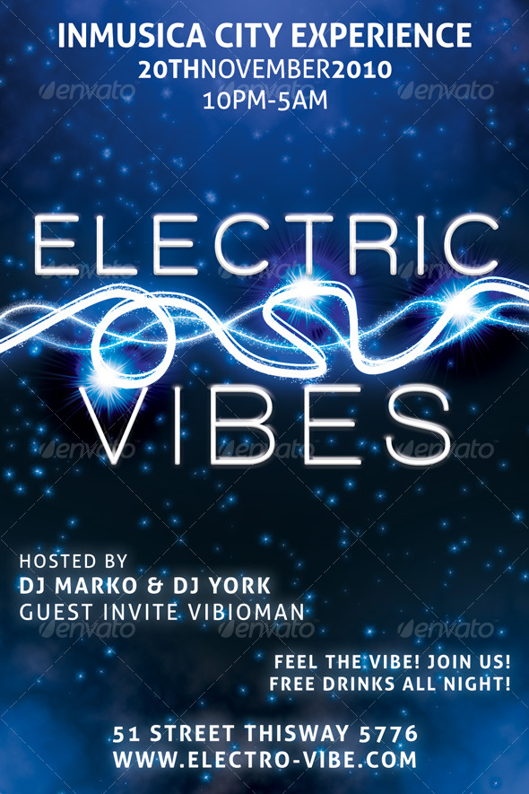 Electric Vibes Music Flyer - Clubs & Parties Events