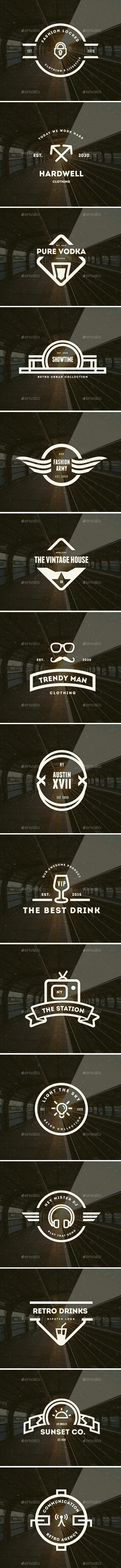 15 Vintage Logos Labels & Badges - Badges & Stickers Web Elements