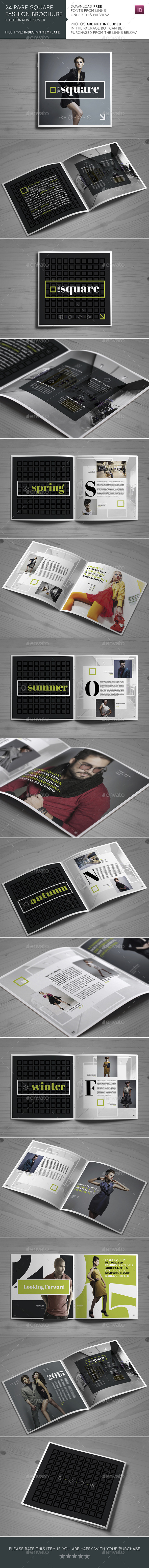 24 Page Square Fashion Brochure - Brochures Print Templates
