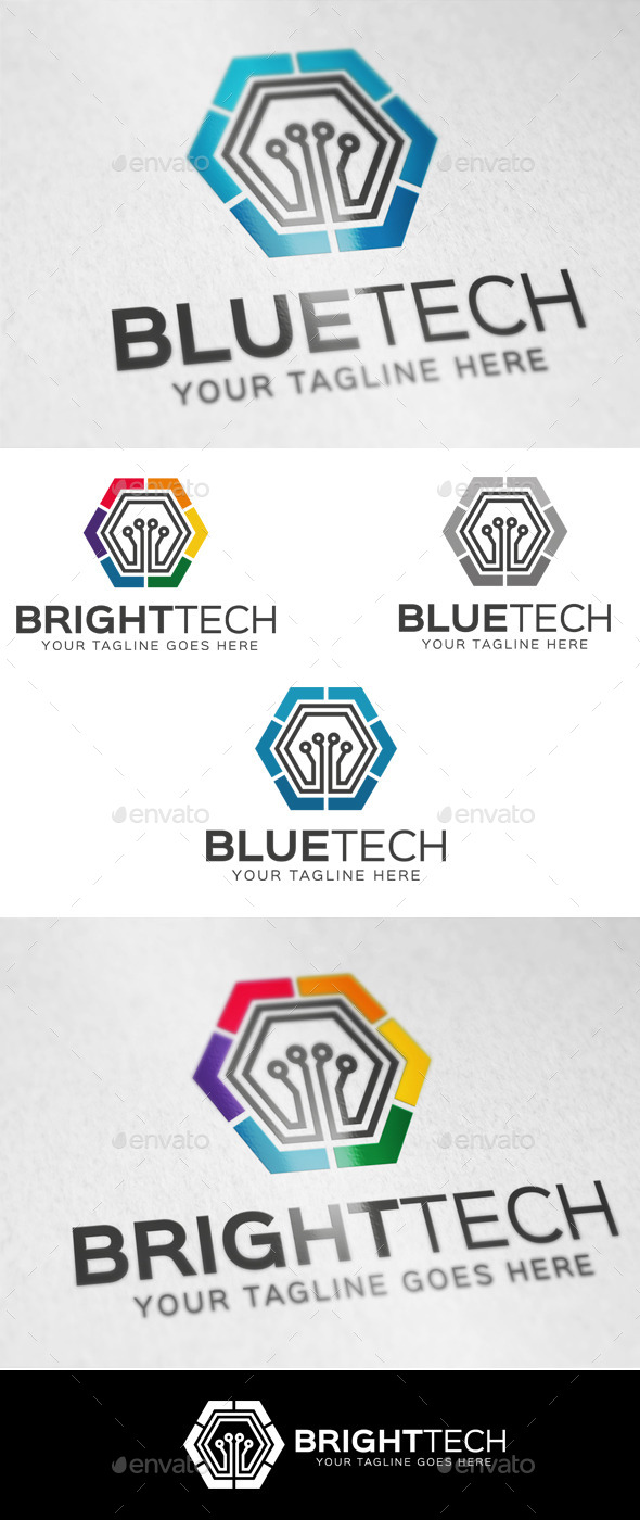Blue Tech Logo Template - Abstract Logo Templates