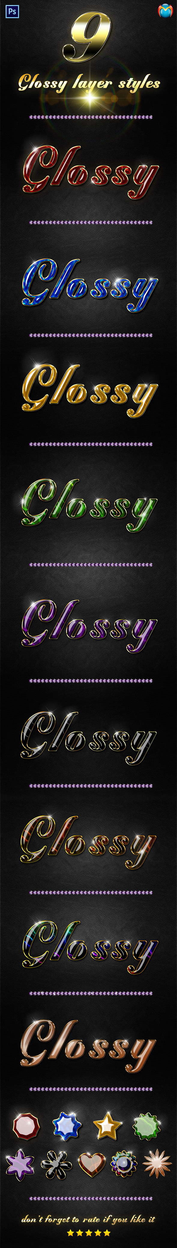 Glossy Layer Styles V.3 - Text Effects Actions