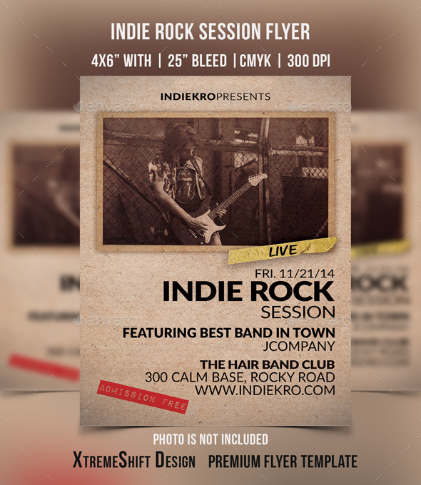 Indie Rock Session Flyer - Concerts Events
