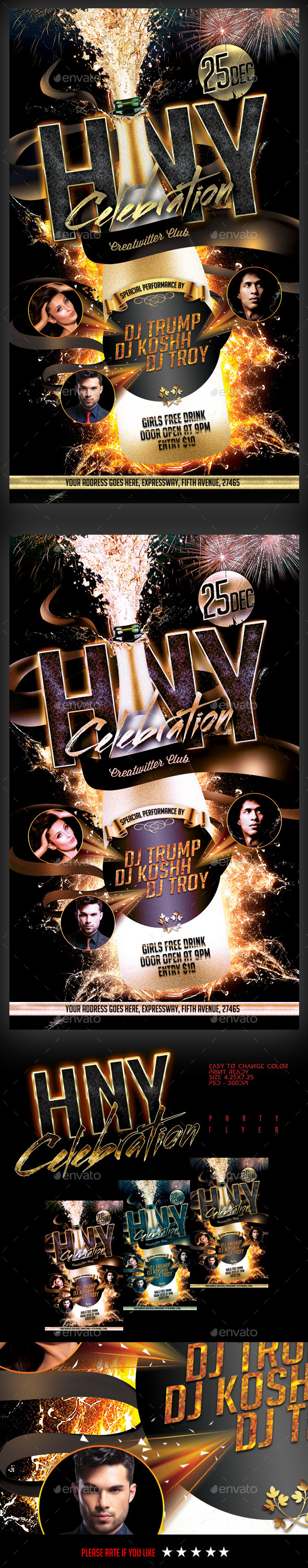 HNY Celebration Party Flyer - Clubs & Parties Events