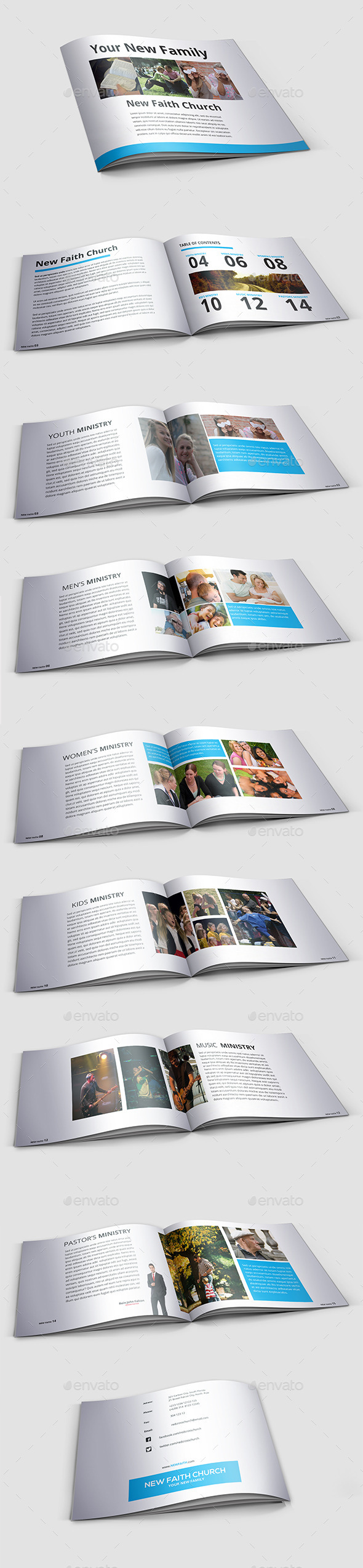 Modern Minimal Church Brochure - Informational Brochures