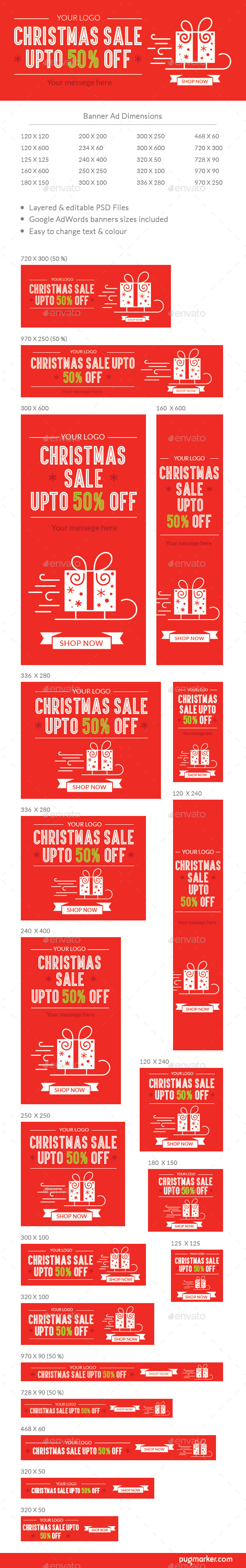 Christmas Web Banners - Banners & Ads Web Elements