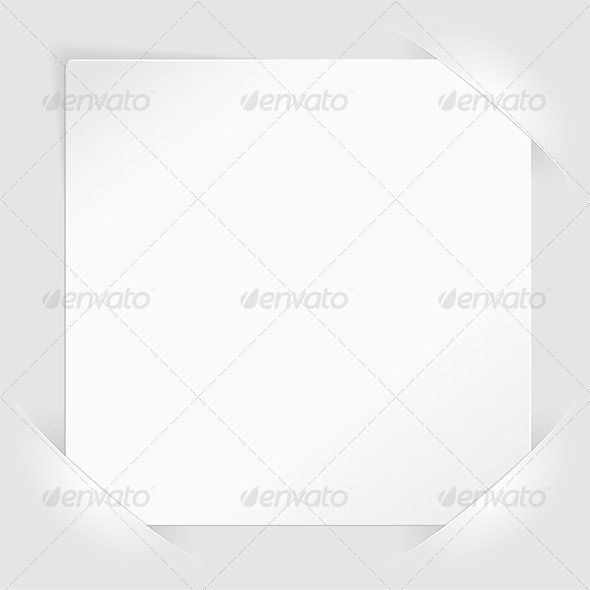 Sheet of white paper mounted in pockets - Borders Decorative