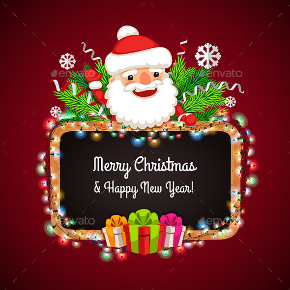 Christmas Banner with Santa Claus - Christmas Seasons/Holidays