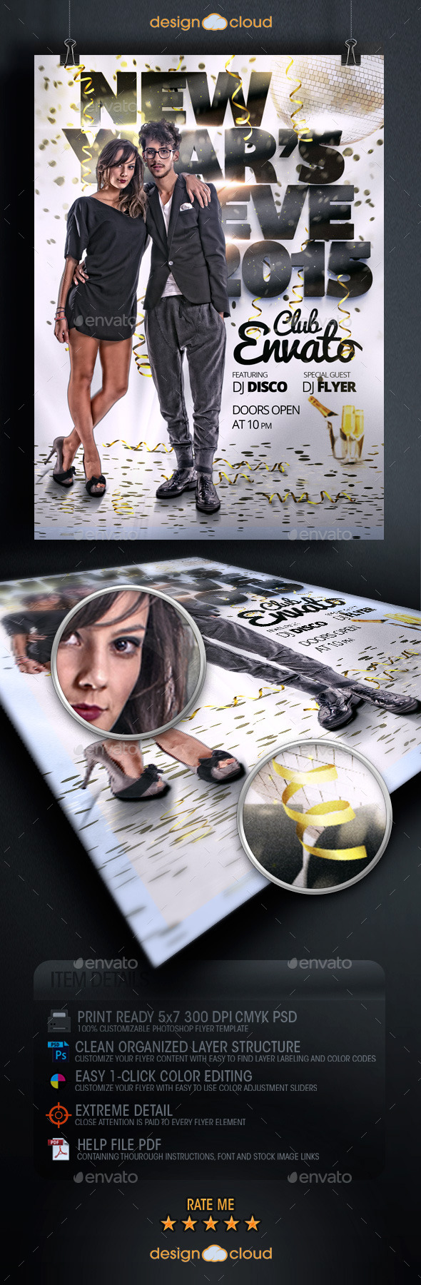 Hip New Year's Eve Flyer Template - Holidays Events