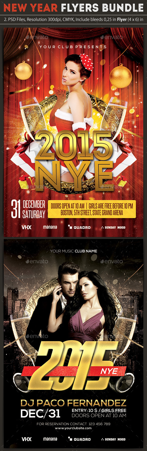 New Year Flyers Bundle - Clubs & Parties Events