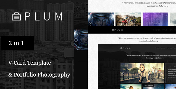 Plum - V-Card & Portfolio Gallery PSD Template - Portfolio Creative