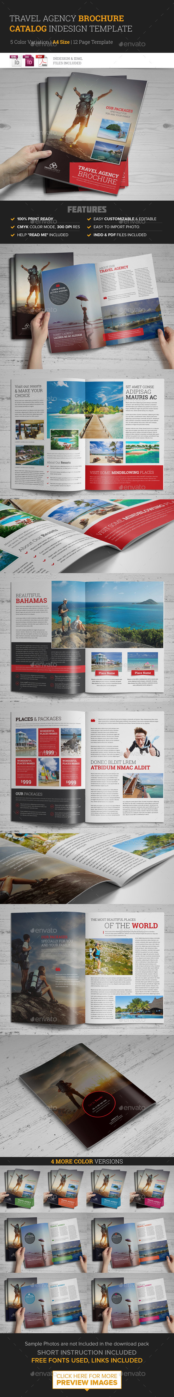 Travel Agency Brochure Catalog InDesign Template 2 - Corporate Brochures
