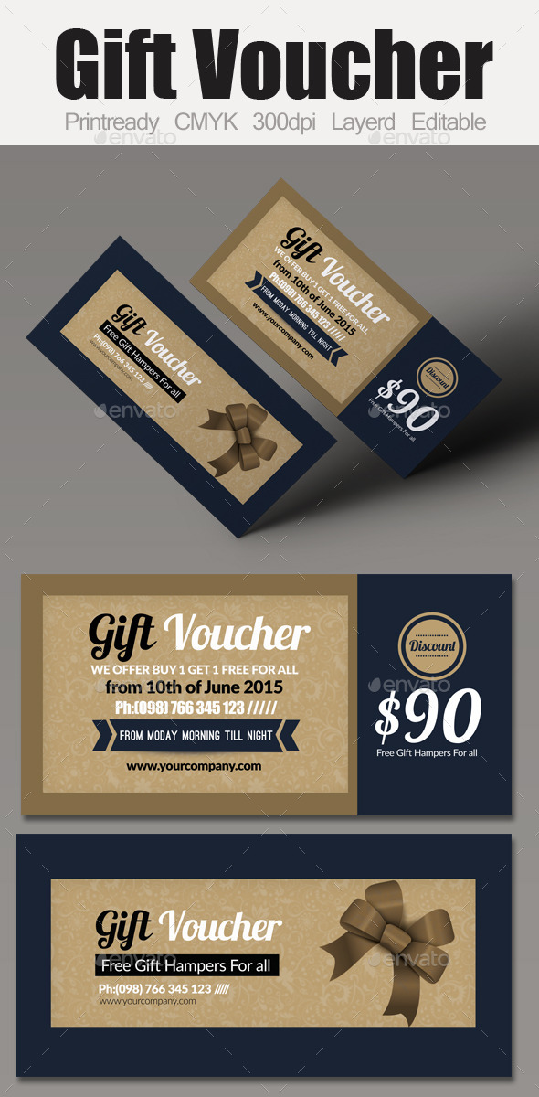 Multi Use Business Gift Voucher - Cards & Invites Print Templates