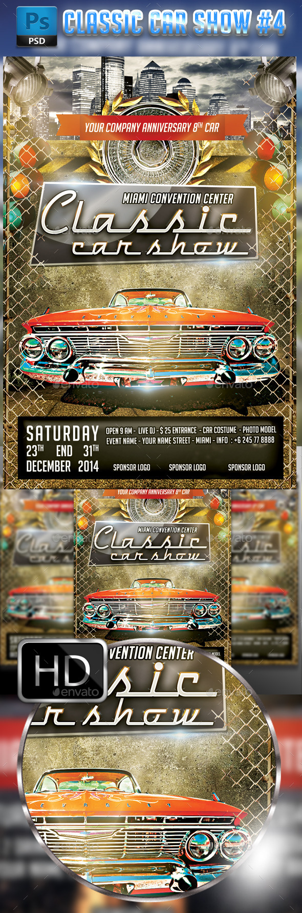 Classic Car Show Flyer #4 - Events Flyers