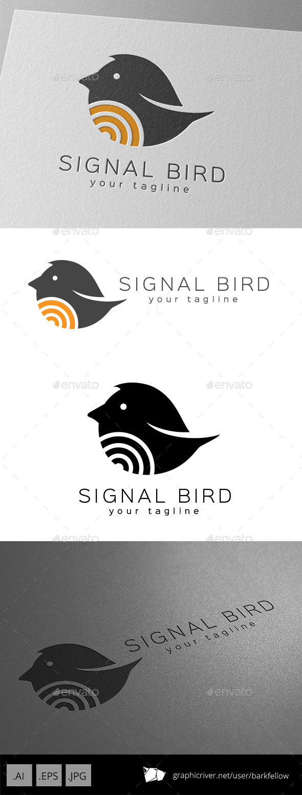 Signal Bird Logo Design - Animals Logo Templates