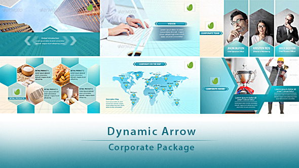 Dynamic Arrow - Corporate Package Video Displays template preview