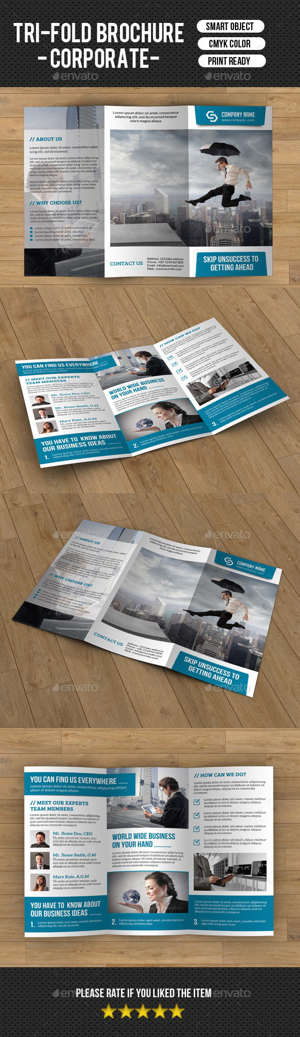 Trifold Corporate Brochure Template-v189 - Brochures Print Templates