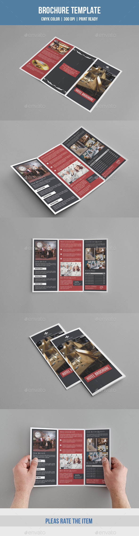 Trifold Hotel Brochure-v190 - Brochures Print Templates
