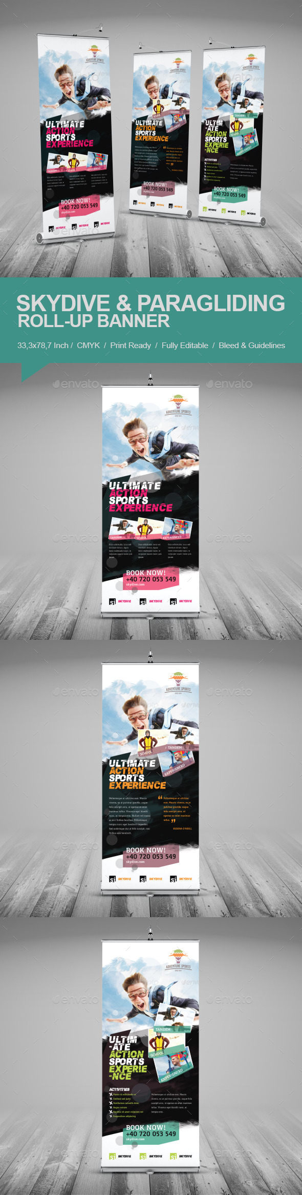 Skydive & Paragliding Roll-Up Banner - Signage Print Templates