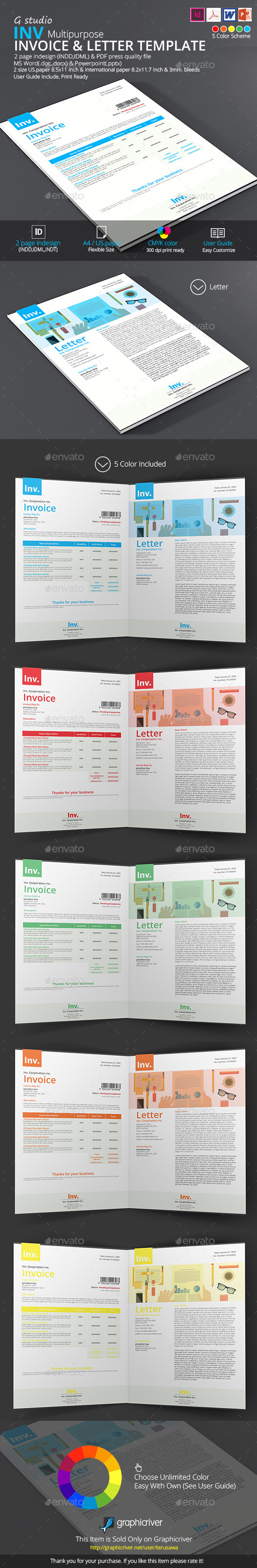 Inv Invoice And Letter Template - Proposals & Invoices Stationery