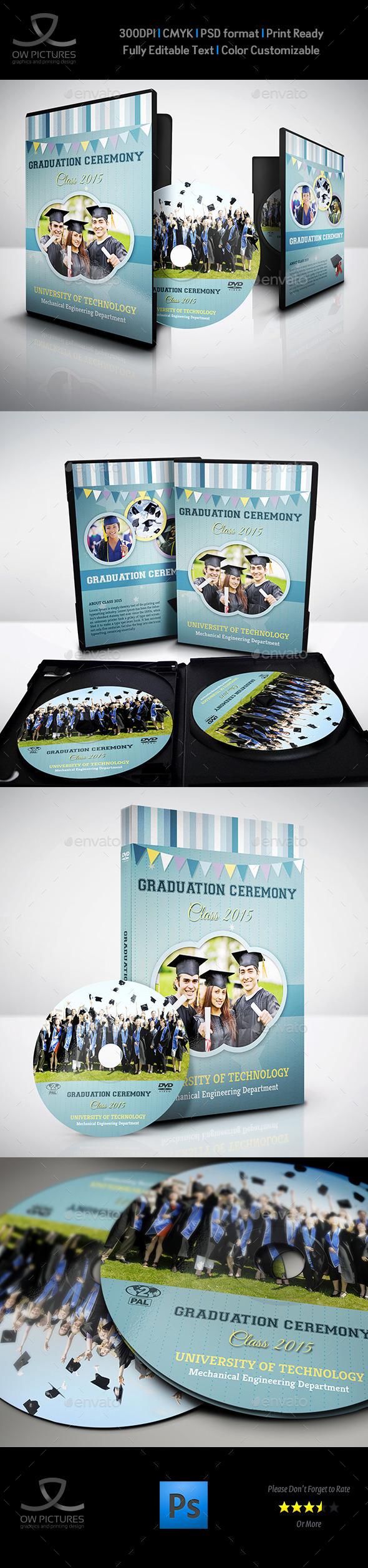 Graduation Ceremony DVD Cover and Label Template - CD & DVD Artwork Print Templates
