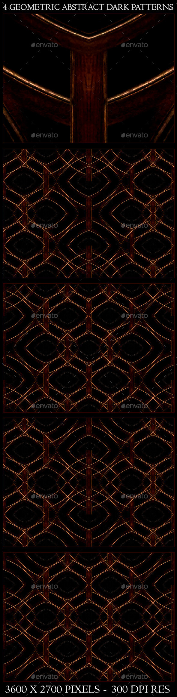 4 Geometric Abstract Dark Patterns - Patterns Backgrounds