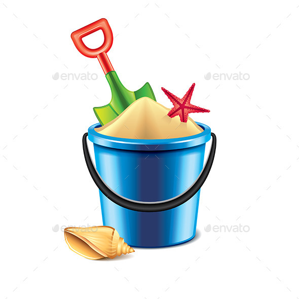 Toy Bucket and Spade - Man-made Objects Objects