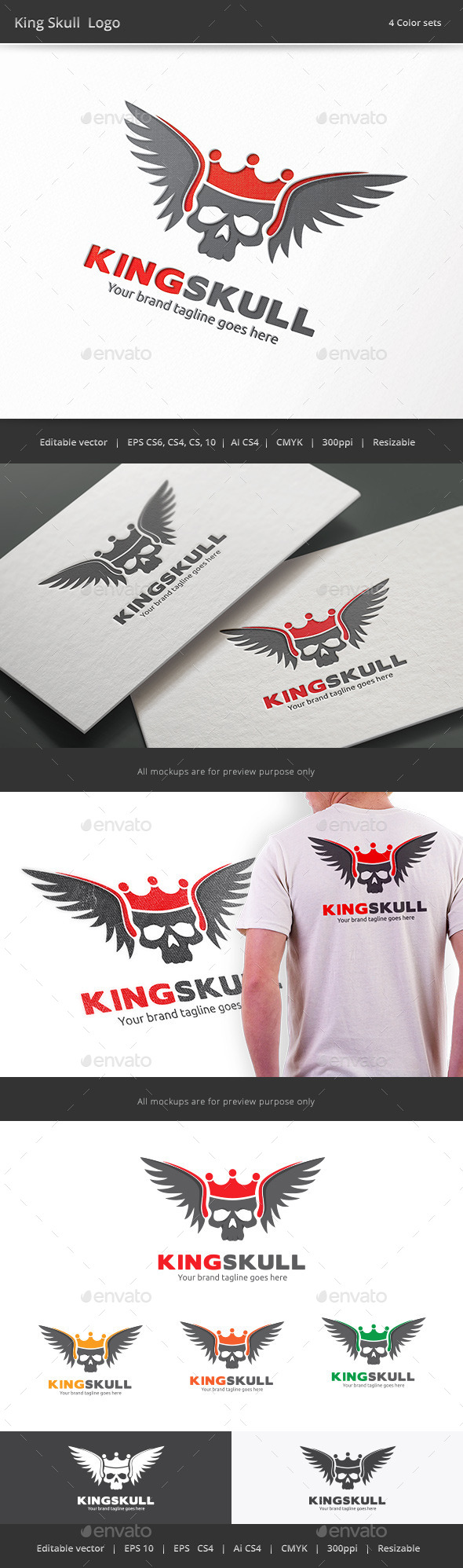 King Skull Logo - Objects Logo Templates