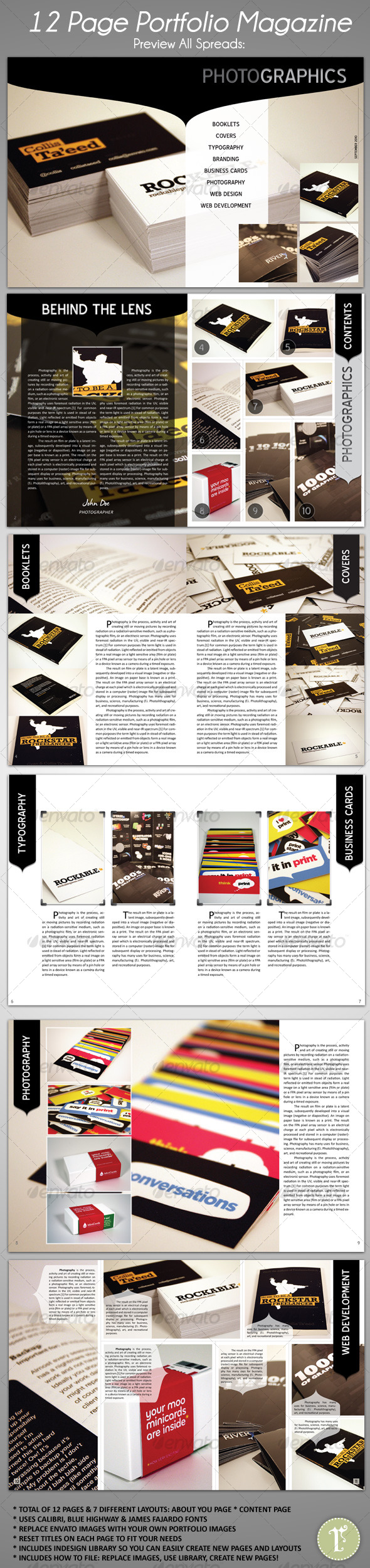12 Page Portfolio Magazine Kit - Magazines Print Templates