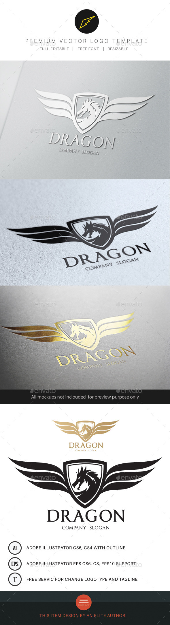 Dragon - Crests Logo Templates