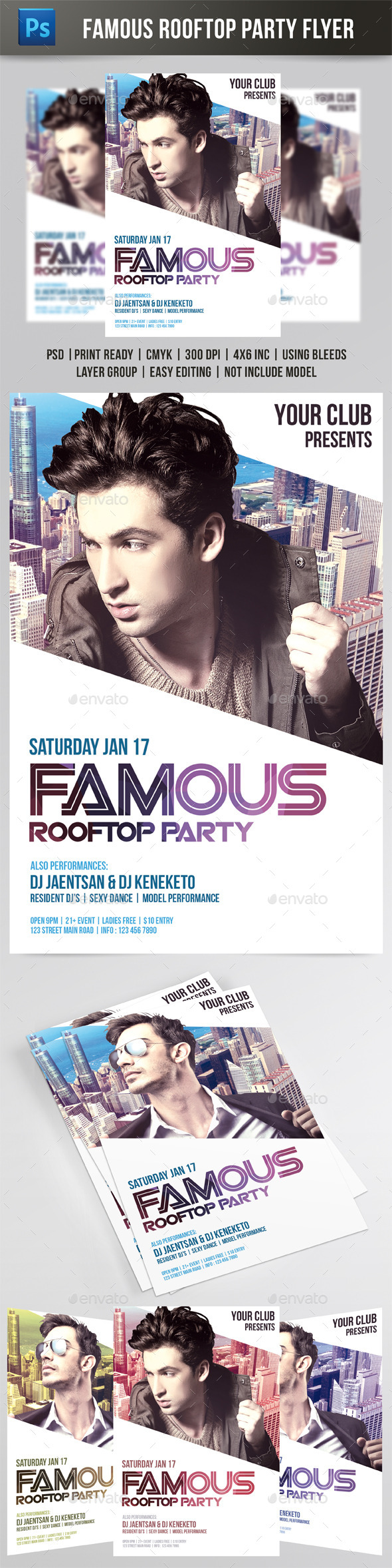 Famous Rooftop Party Flyer - Events Flyers