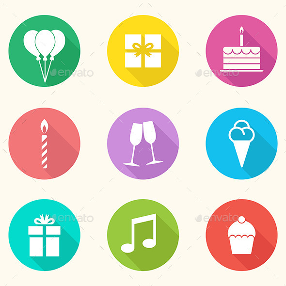 Birthday Icons - Vector - Miscellaneous Icons